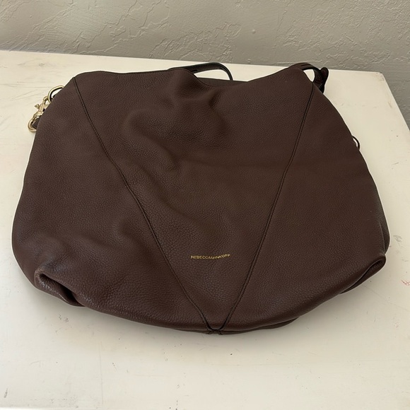 Rebecca Minkoff Dark Brown Shoulder Bag with Zipper Detail - Picture 9 of 15